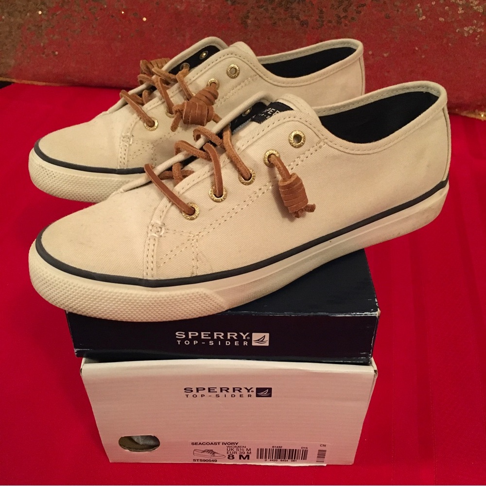 Women’s Sperry Top-Slider Seacoast Ivory Canvas Sneakers